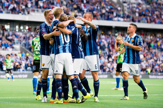 Djurgårdens Sebastian Andersson jublar