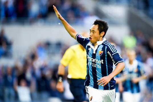 Djurgårdens Seon-Min Moon jublar