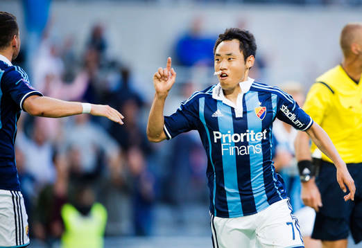 Djurgårdens Seon-Min Moon jublar