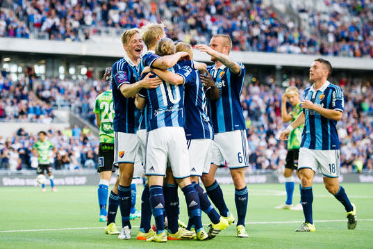 Djurgårdens spelare jublar