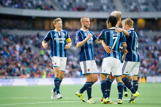 Djurgårdens spelare jublar