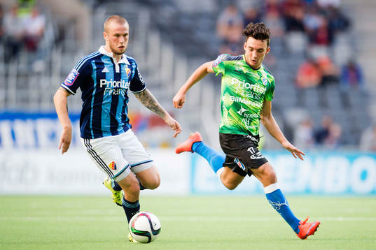 Djurgårdens Alexander Faltsetas och Halmstads Sead