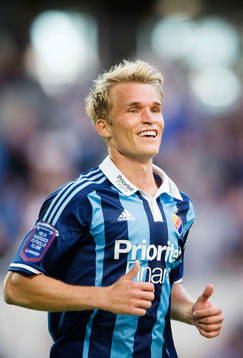 Djurgårdens Sebastian Andersson jublar