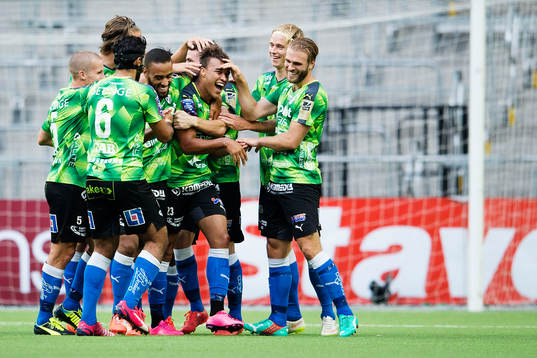 Halmstads spelare jublar
