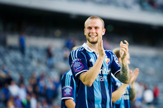 Djurgårdens Alexander Faltsetas jublar