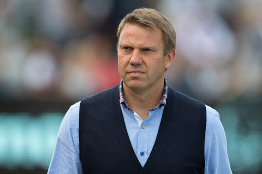 Falkenbergs Tränare Hasse Eklund före fotbollsmatchen i