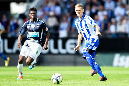 IFK Göteborgs Sören Rieks och Gefles Dioh Williams