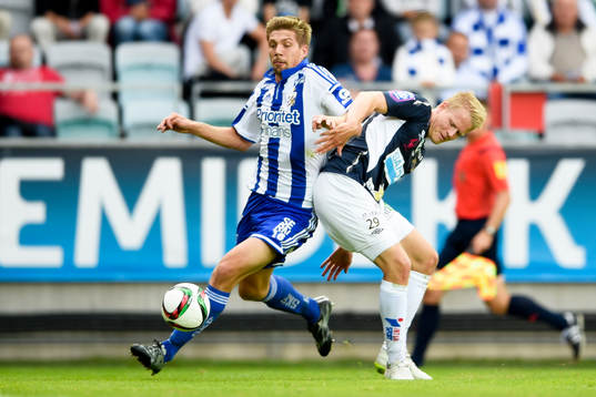 IFK Göteborgs Mikael Boman och Gefles Martin Rauschenberg