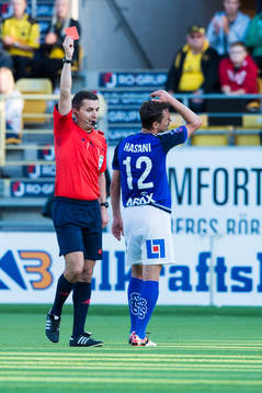 Sundsvalls Sheptim Hasani får sin andra varning och rött