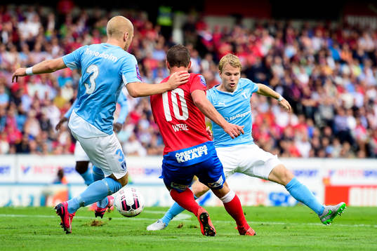 Malmö FFs Anton Tinnerholm och Oscar Lewicki och