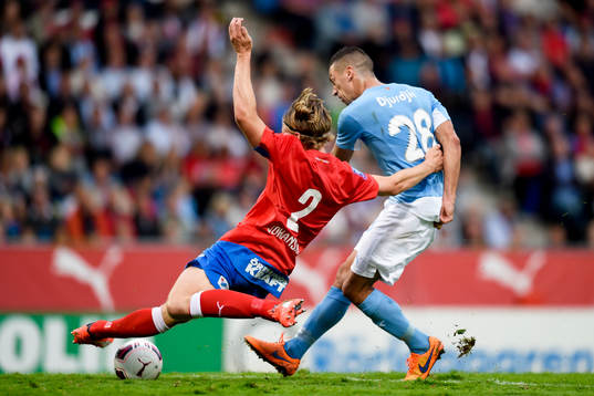 Helsingborgs Carl Johansson och Malmö FFs Nikola Djurjic