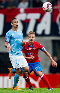 Malmö FFs Nikola Djurjic och Helsingborgs Johan Mårtensson