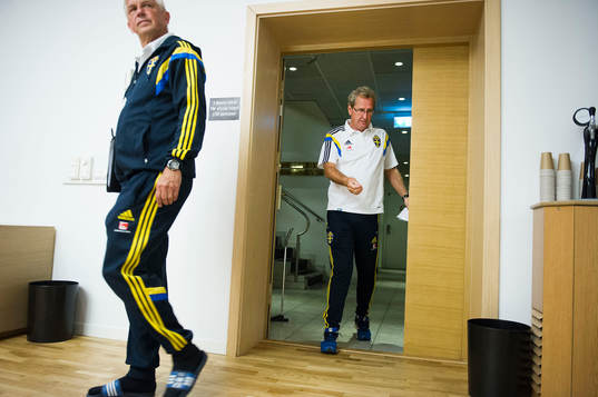Sveriges förbundskapten Erik Hamrén och landslagschef