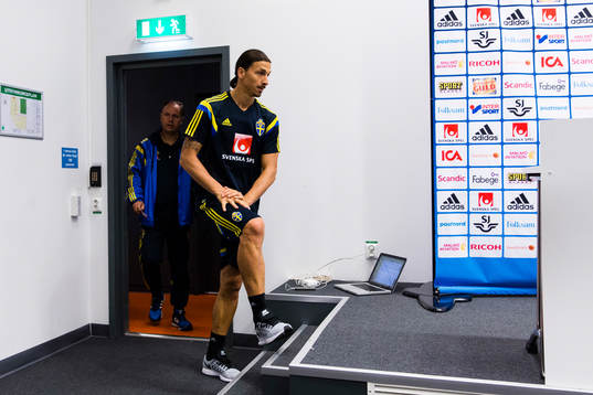 Zlatan Ibrahimovic på en presskonferens