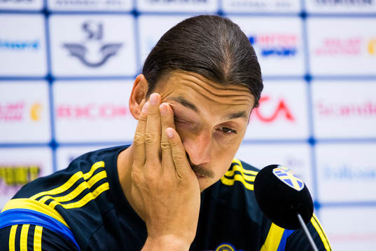 Zlatan Ibrahimovic på en presskonferens