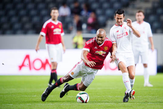 Manchester United Quinton Fortune och Liverpools Luis Garcia