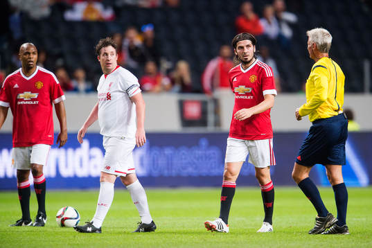 Liverpools Robbie Fowler och Manchester Uniteds Bojan