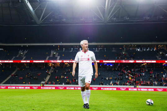Liverpools Ian Rush  fotbollsmatchen Legends Game mellan