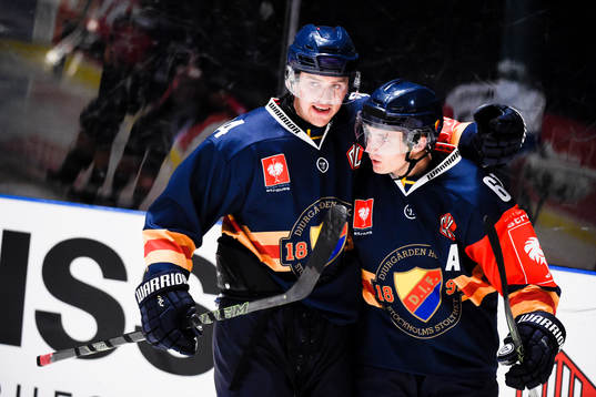 Djurgårdens Daniel Brodin och Markus Ljungh jublar