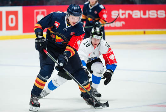 Djurgårdens Marcus Högström och Zugs Dominic Lammer