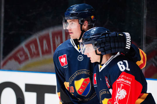 Djurgårdens Daniel Brodin och Markus Ljungh jublar