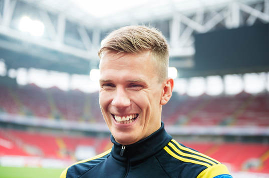 Pontus Wernbloom på Sveriges fotbollslandslag träning