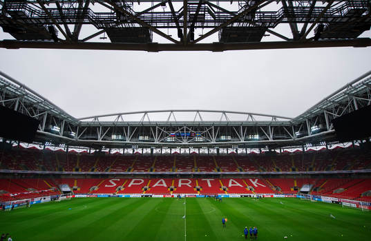 Sveriges fotbollslandslag har sin träning på Otkrytiye