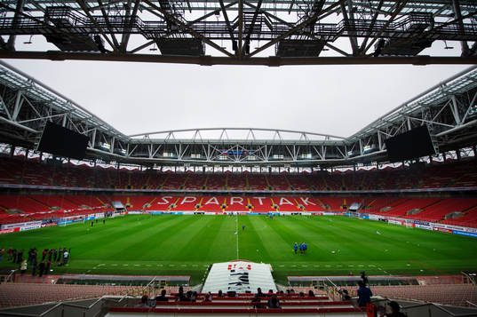 Sveriges fotbollslandslag har sin träning på Otkrytiye