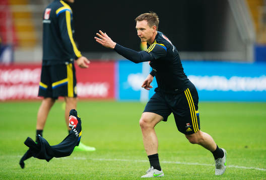 Kim Källström på Sveriges fotbollslandslag träning