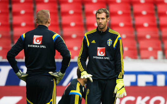 Målvakten Andreas Isaksson på Sveriges fotbollslandslag