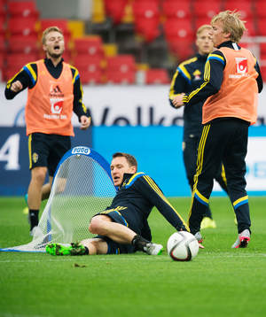 Kim Källström på Sveriges fotbollslandslag träning