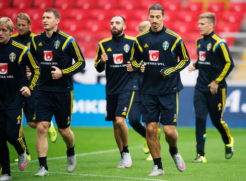 Kim Källström och Zlatan Ibrahimovic på Sveriges