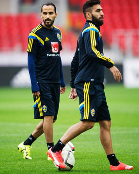 Erkan Zengin och Jimmy Durmaz på Sveriges fotbollslandslag