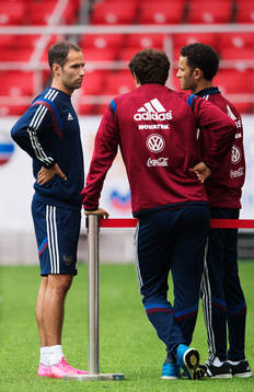 Roman Shirokov på Rysslands fotbollslandslag träning