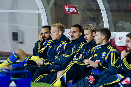 Sveriges Erik Johansson (m) på bänken