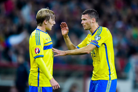 Sveriges Emil Forsberg och Marcus Berg i samtal