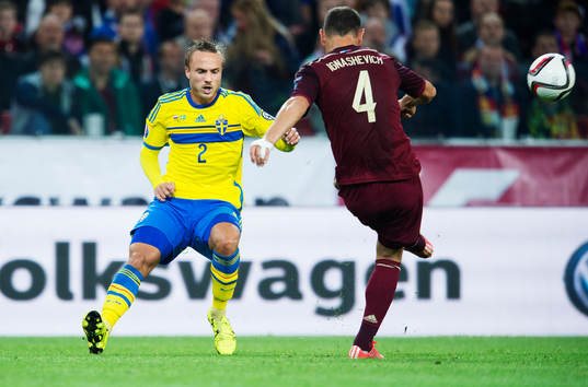 Sveriges Pierre Bengtsson och Rysslands Sergey Ignashevich