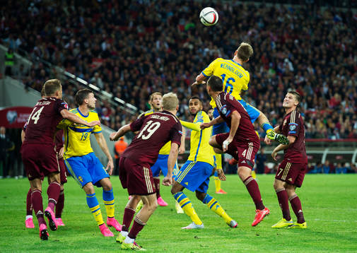 Sveriges Marcus Berg, Isaac Kiese Thelin och Pontus