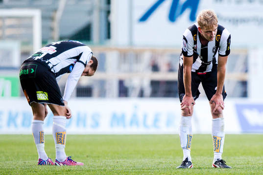 Landskronas Mikael Dahlgren och Viktor Svensson deppar
