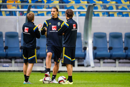 Sebastian Larsson, Zlatan Ibrahimovic och Albin Ekdal