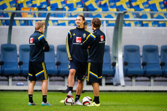 Sebastian Larsson, Zlatan Ibrahimovic och Albin Ekdal