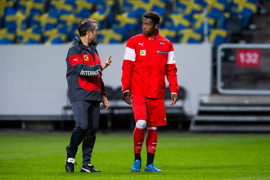 Österrikes förbundskapten Marcel Koller och David Alaba