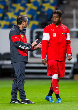 Österrikes förbundskapten Marcel Koller och David Alaba