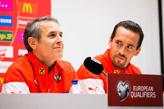 Österrikes förbundskapten Marcel Koller och Christian