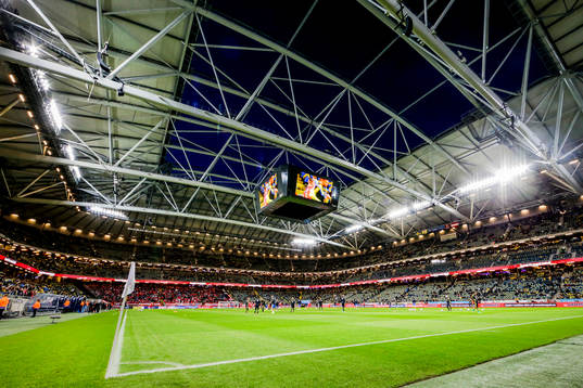 Friends Arena före fotbollsmatchen i EM-kvalet mellan