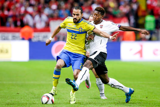 Sveriges Erkan Zengin och Österrikes David Alaba