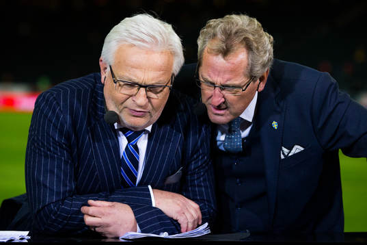 s Hasse Backe och Sveriges förbundskapten Erik Hamrén i
