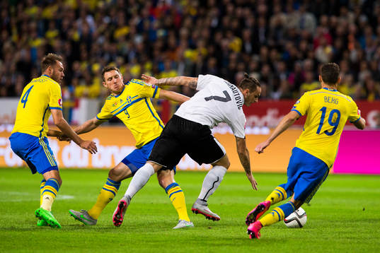 Sveriges Andreas Granqvist, Kim Källström och Marcus Berg