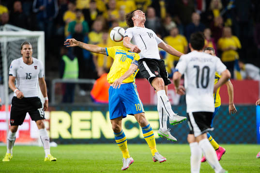 Sveriges Zlatan Ibrahimovic och Österrikes Julian