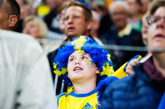 under fotbollsmatchen i EM-kvalet mellan Sverige och
